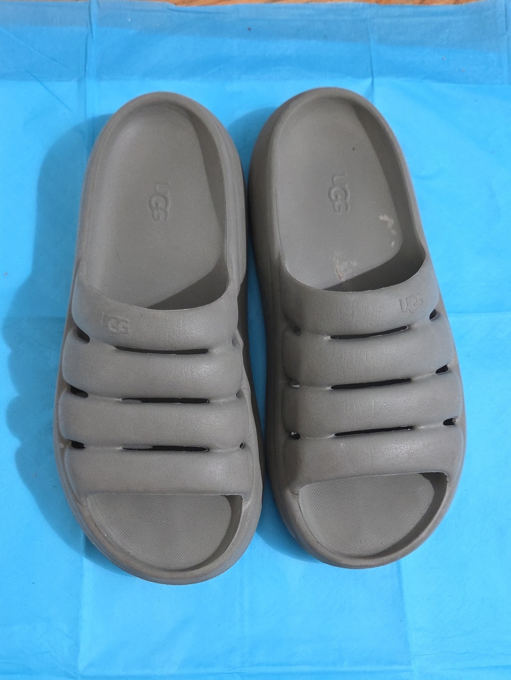 UGG Taupe Foam Slide Sandals